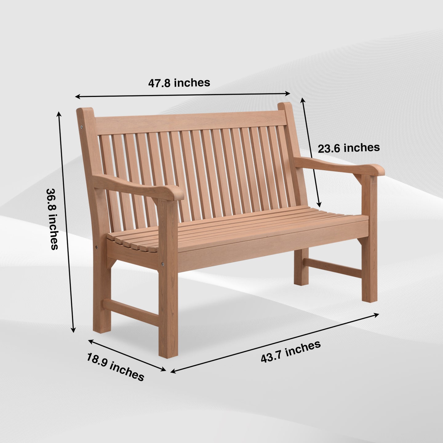 Psilvam Garden Bench, 2-Person Poly Lumber Patio Bench